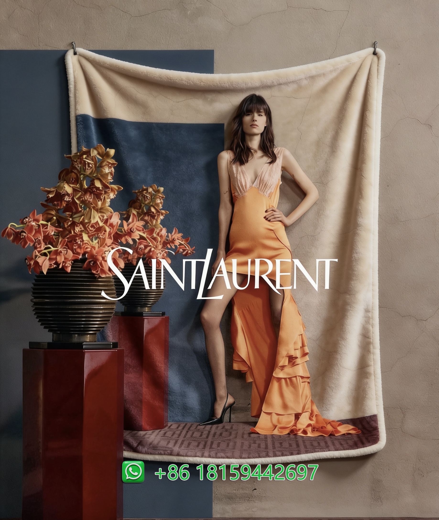 Yves Saint Laurent Throw Blankets